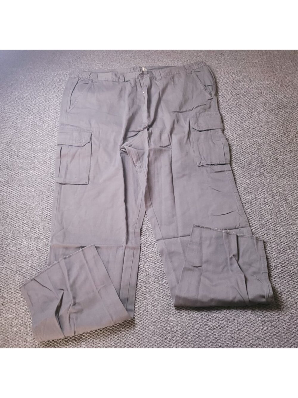 Boulder Creek Cargo Pants Mens 50 x38L Big Tall Khaki Elastic LL Chino Gray y2K